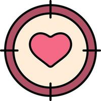 roze hart doelwit icoon of symbool. vector