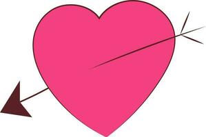geïsoleerd pijl raken hart icoon in roze en bruin kleur. vector
