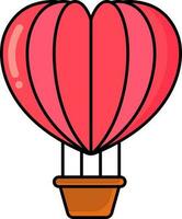 vlak hart vorm heet lucht ballon vlak icoon. vector