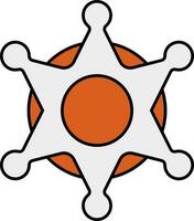 oranje en wit sheriff icoon of symbool. vector