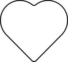 geïsoleerd hart icoon in zwart schets. vector
