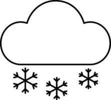 zwart schets sneeuwval wolk icoon of symbool. vector