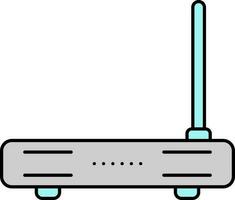 grijs en turkoois router vlak icoon of symbool. vector