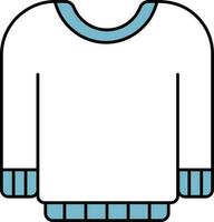 blauw en wit trui icoon in vlak stijl. vector