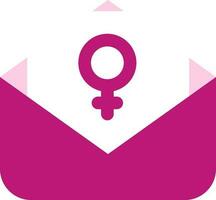 roze vrouw bericht brief icoon of symbool. vector