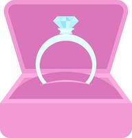 Open ring doos icoon in roze en blauw kleur. vector