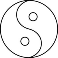 geïsoleerd yin yang icoon in lijn kunst. vector