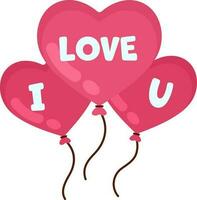 ik liefde u tekst ballonnen icoon in roze en wit kleur. vector