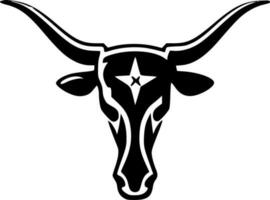 Texas Longhorn hoofd, minimalistische en gemakkelijk silhouet - vector illustratie