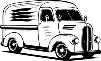 wijnoogst vrachtauto - hoog kwaliteit vector logo - vector illustratie ideaal voor t-shirt grafisch