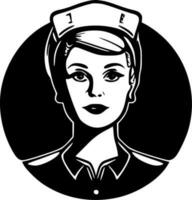 verpleegster, minimalistische en gemakkelijk silhouet - vector illustratie
