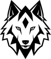 wolf, zwart en wit vector illustratie