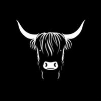 hoogland koe - minimalistische en vlak logo - vector illustratie