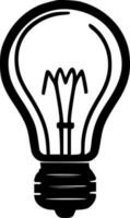 licht lamp - zwart en wit geïsoleerd icoon - vector illustratie
