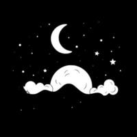 nacht lucht - minimalistische en vlak logo - vector illustratie