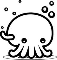 Octopus baby - minimalistische en vlak logo - vector illustratie