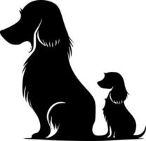 hond mama, zwart en wit vector illustratie