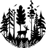 bos, minimalistische en gemakkelijk silhouet - vector illustratie