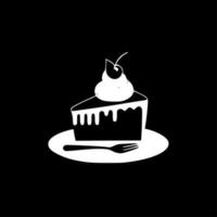 taart - zwart en wit geïsoleerd icoon - vector illustratie