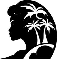 Hawaii, minimalistische en gemakkelijk silhouet - vector illustratie