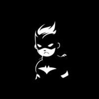 superheld - zwart en wit geïsoleerd icoon - vector illustratie