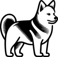 shiba - minimalistische en vlak logo - vector illustratie