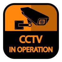 cctv camera label zwart videobewaking teken op witte achtergrond vector