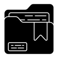 lint strip met document geval, icoon van bladwijzer map vector