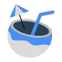 modern ontwerp icoon van kokosnoot water vector