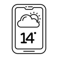 mobiel weer app icoon in premie stijl vector