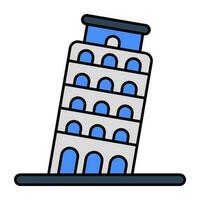 modern ontwerp icoon van Pisa toren vector