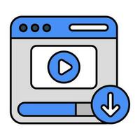 een icoon ontwerp van web video downloaden vector