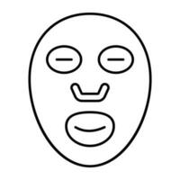 conceptuele lineair ontwerp icoon van gezicht vel masker vector