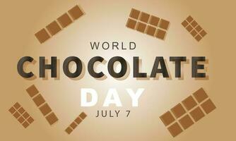 wereld chocola dag. achtergrond, banier, kaart, poster, sjabloon. vector illustratie