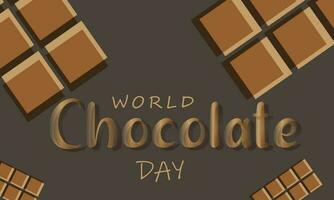 wereld chocola dag. achtergrond, banier, kaart, poster, sjabloon. vector illustratie