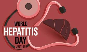 wereld hepatitis dag. achtergrond, banier, kaart, poster, sjabloon. vector illustratie.