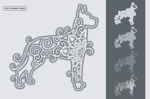 hond mandala gelaagde 3D-vector vector