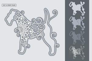 hond mandala gelaagde 3D-vector vector