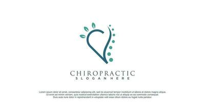 chiropractie logo ontwerp met liefde concept en creatief abstract idee vector