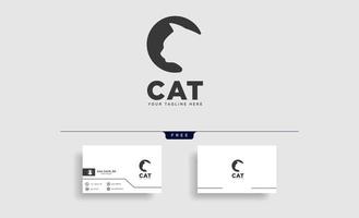 letter c kat huisdier dier type logo sjabloon vector pictogram element geïsoleerd