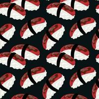 naadloos patroon met watertanden sushi vector