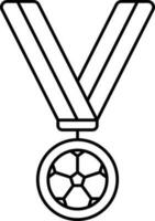 geïsoleerd Amerikaans voetbal medaille zwart dun lijn icoon. vector