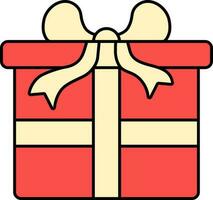 geïsoleerd geschenk doos icoon in rood en geel kleur. vector