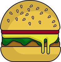 kleurrijk hamburger icoon in vlak stijl. vector
