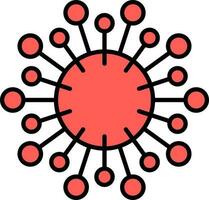 virus icoon of symbool in rood kleur. vector