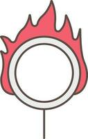 ring van brand icoon in rood en grijs kleur. vector