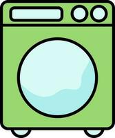 het wassen machine icoon in groen en blauw kleur. vector