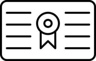 certificaat icoon in zwart lijn kunst. vector