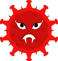 eng virus emoji vlak icoon in rood kleur. vector