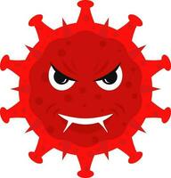 rood onheil virus emoji icoon in vlak stijl. vector